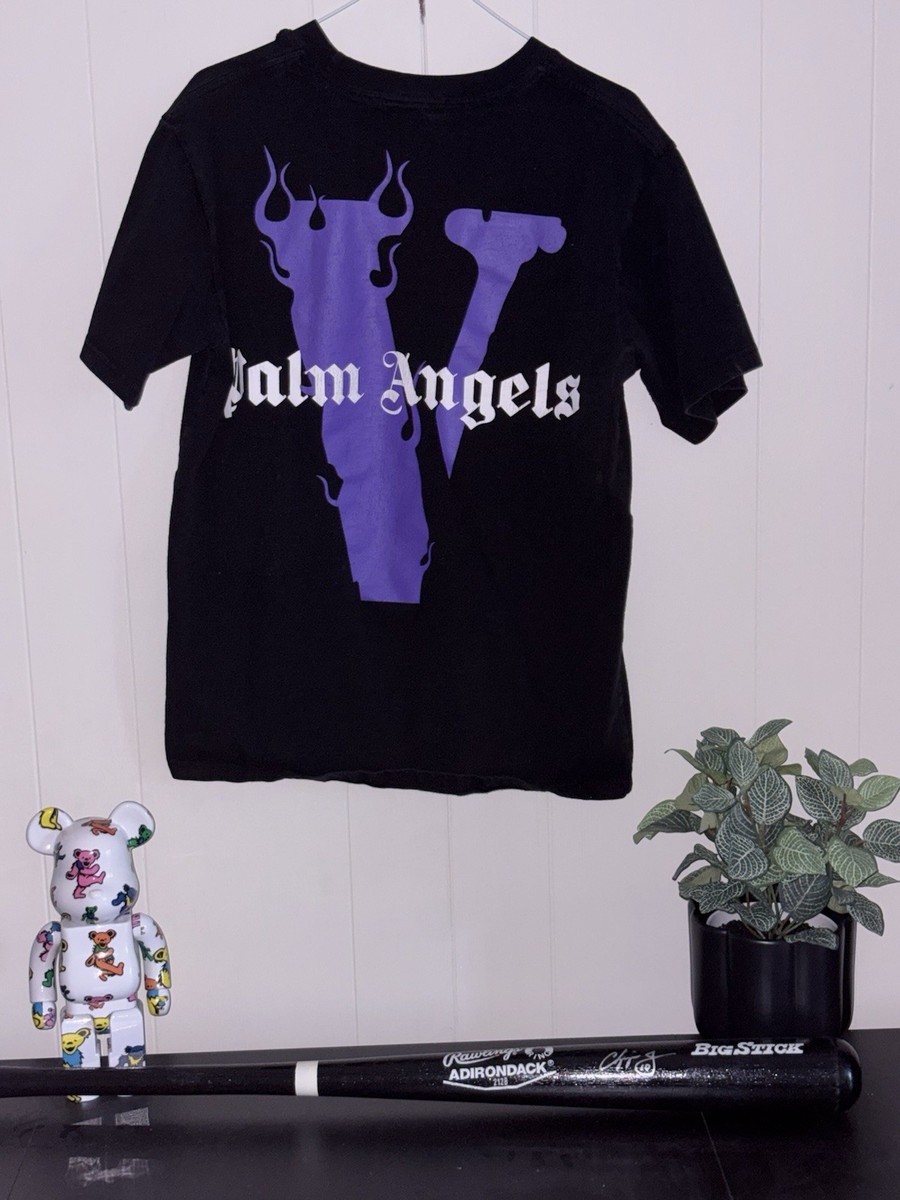 VLONE x Palm Angels Black Purple Graphic Men's T-Shirt Cotton