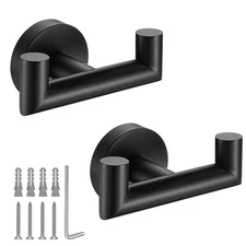 Towel Hooks for Bathrooms Matte Black for Kitchen SUS304 Stainless Steel Coat