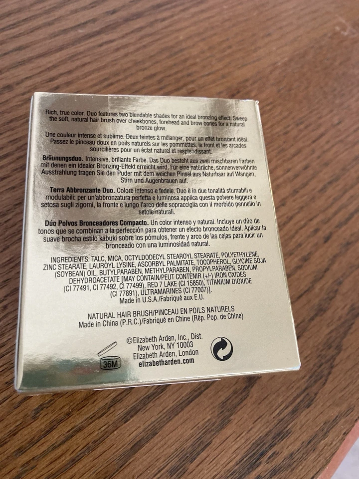 NEW Elizabeth Arden Beautiful Color Bronzing Duo BRONZE BEAUTY w Kabuki Brush - Image 3 of 3