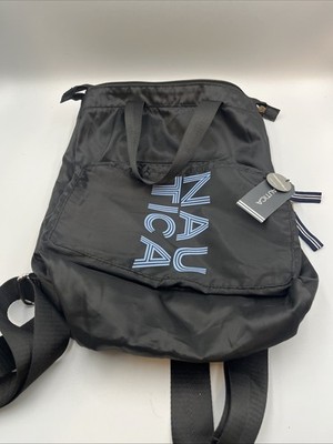 NAUTICA BLACK BACKPACK Convertible Packable NEW TACK Lot G