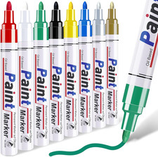 Paint Pens Paint Markers, 8 Colors Medium Tip Permanent Markers Waterproof, Oil 