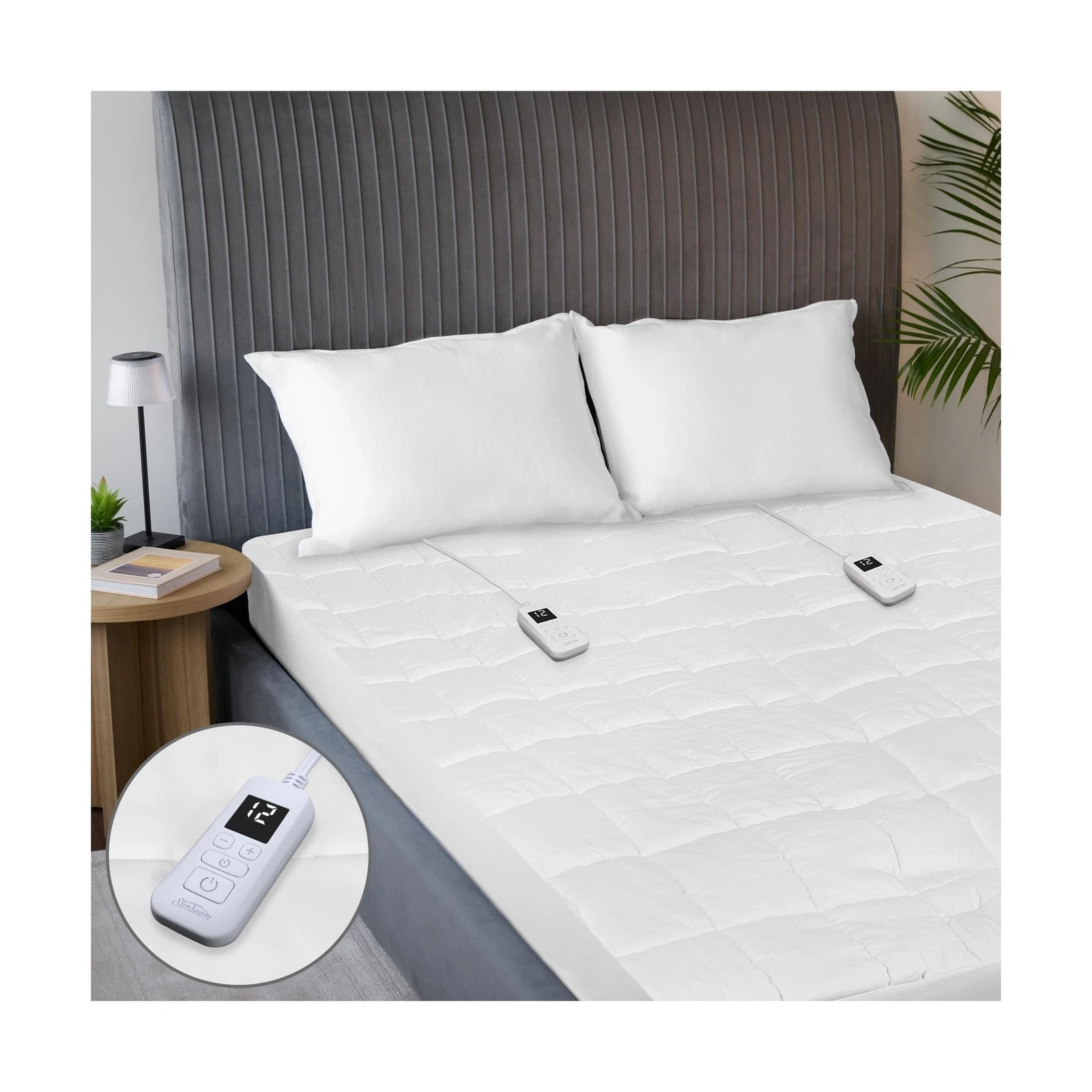 Sunbeam Premium Quilted Electric Heated Mattress Pad - Thumbnail 2