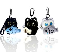 Plush Cat Holding Fish Keychain   Bag Pendant Doll Backpack Charm Accessory Gift
