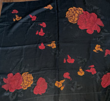 Large Floral Black Scarf 42in X 42in Head Cover Non Slip Wrap