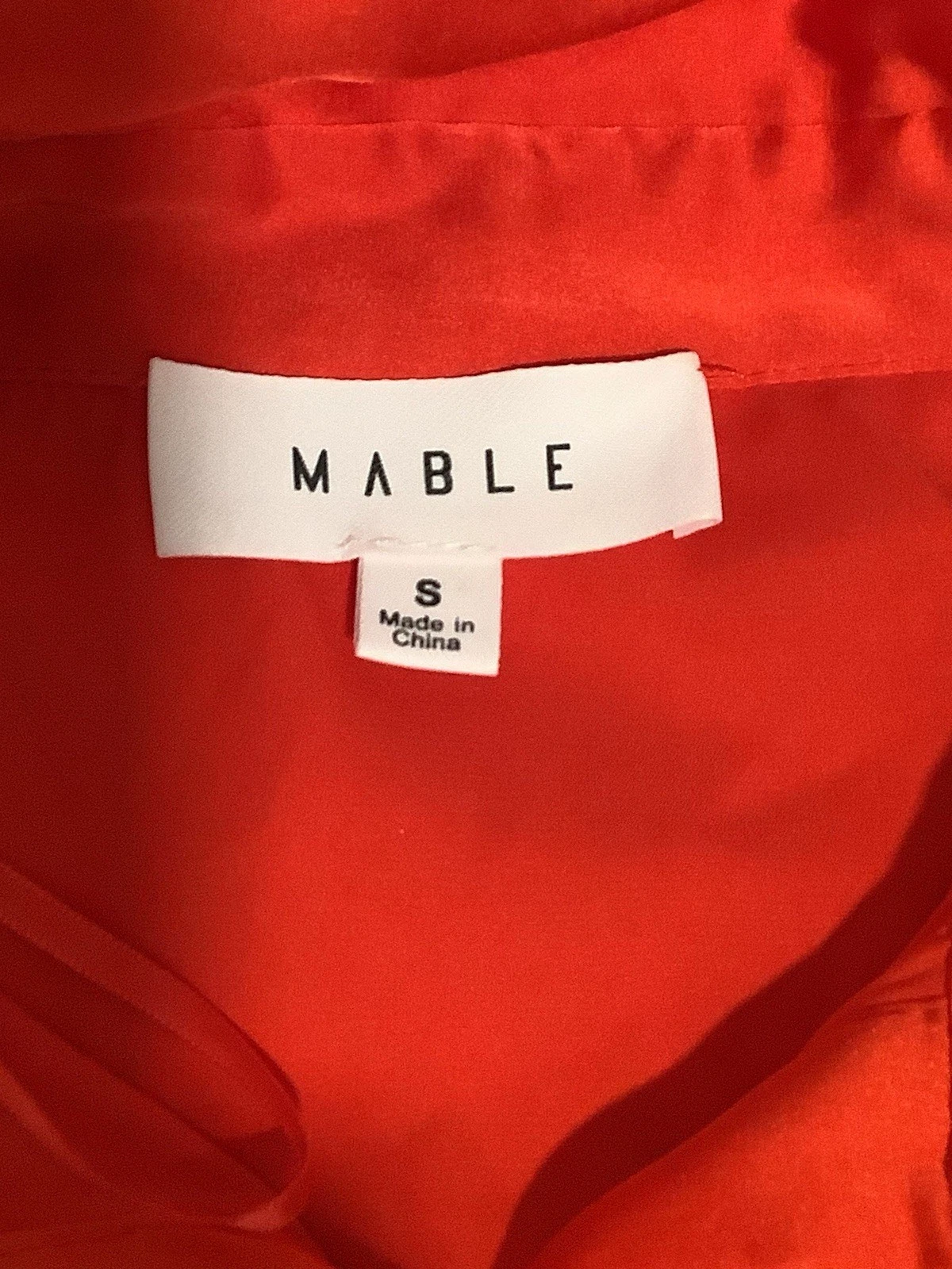 VALENTINO MABLE Abito Camicia Rosso Raso Bottoni Manica Lunga Increspato Lato Regolabile S
