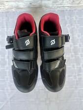 Peloton Cycling Shoes Size 37 Black Red w/ Look Delta Cleats Attached 