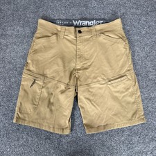 Wrangler ATG All Terrain Gear Mens Khaki Tan Cargo Hiking Shorts Size 32 Outdoor