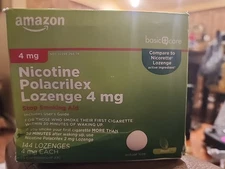 Amazon Basic Care 4 mg Nicotine Polacrilex Lozenge - NEW SEALED - Exp 2026