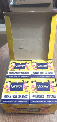 Viceroy Red Rubber Tab Jar Rubbers Case of 12 Boxes [144 pcs ] Original Box New