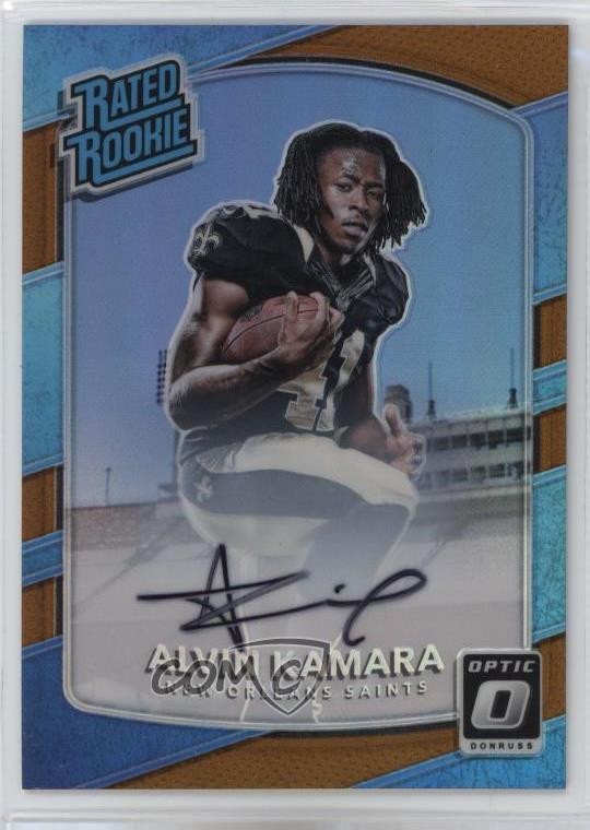 2017 Donruss Optic Rated Bronze Alvin Kamara #199 Rookie Auto RC 01dg