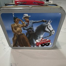 Cheerios The Lone Ranger Metal Lunchbox Tin General Mills Red Handle mini