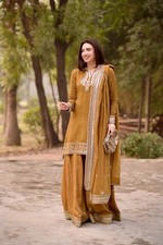Elegant Designer Mul Chanderi Kurta Palazzo With Dupatta For Wedding Wear