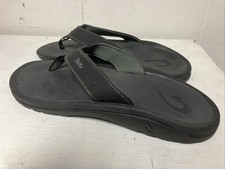 OluKai Mens Ohana Black Flip Flops Casual Thong Sandals Size 12