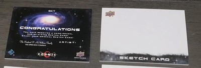 H6 (1) ONE -  20 UPPER DECK SKT COSMIC NO-AP BLANK TRADING ORIGINAL SKETCH CARDS