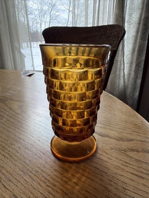 RARE Color Amber Colony Whitehall Vintage Iced Tea Glass 1960's cubed