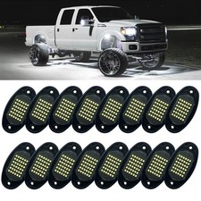 Pure White LED Rock Lights 8/12/16 Pods Underbody Neon Lights for Car Trucks UTV