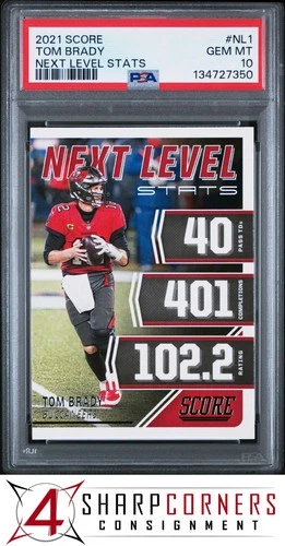 2021 PANINI SCORE NEXT LEVEL STATS #NL1 TOM BRADY BUCCANEERS PSA 10