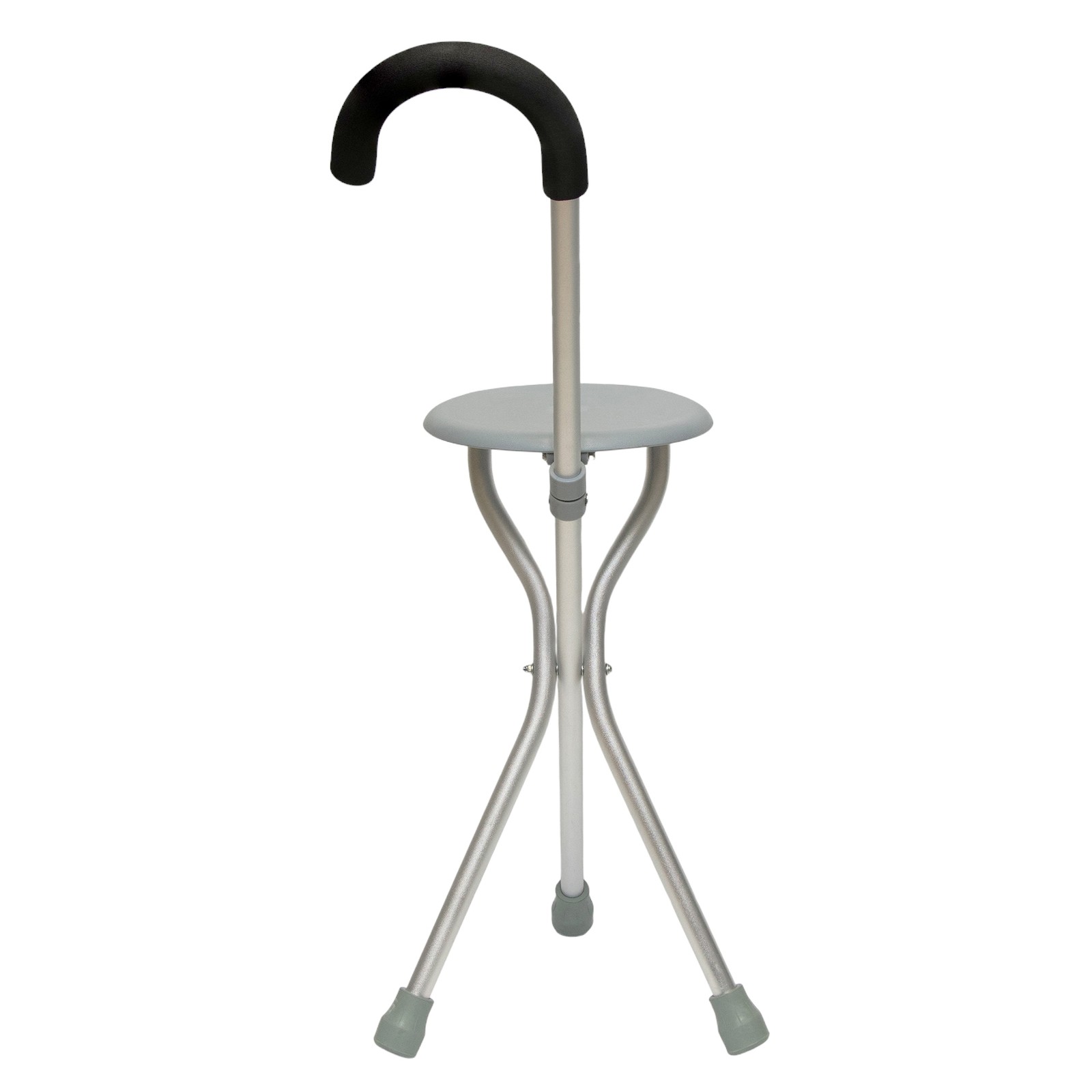 Lightweight Aluminum 34" Walking Cane with Folding Seat