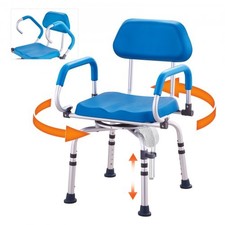 Swivel Shower Chair 360 Degree, Adjustable Shower Seat with Pivoting Arms  Padd