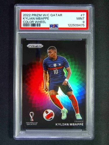 2022 Panini World Cup Prizm Kylian Mbappe COLOR WHEEL SSP PSA 9