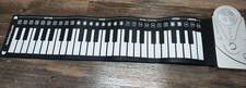 Roll-Up Piano 49-Key Portable Electronic Keyboard, Built-in Speaker, Black/White