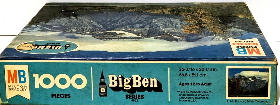 Big Ben Series 1000 Puzzle - Mt Robson British Columbia - Vintage 1978 - New - Image 4 of 4