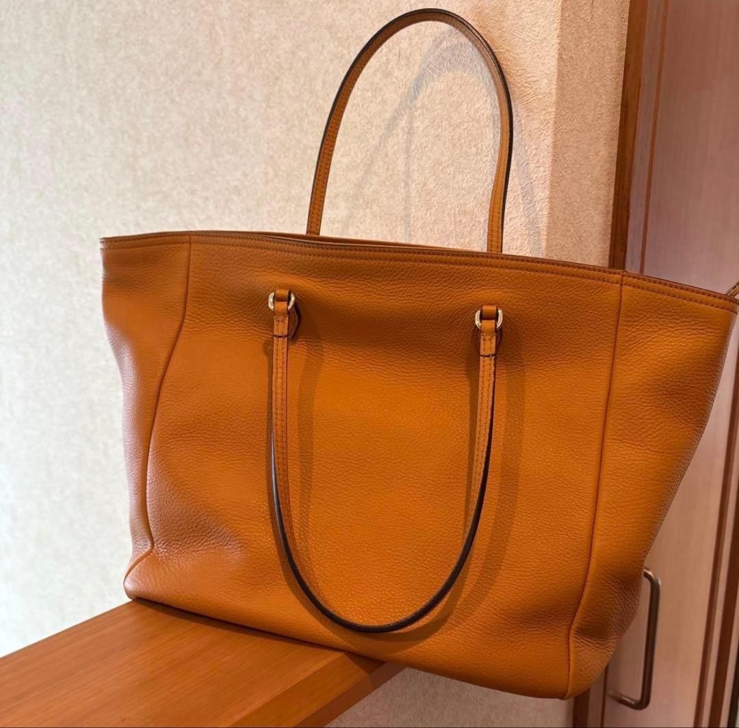 GUCCI Large Yellow Leather Tote Bag GG Logo Charm Italy Unused thumbnail 11