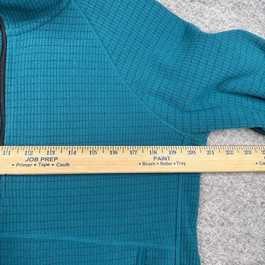 Túnica com capuz Mountain Hardwear Summit Grid lã feminina média M azul-petróleo 1/2 zíper - Imagem 4 de 4