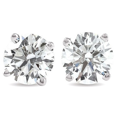 1 1/2 Kt Diamant Schraubverschluss Ohrstecker 14k Weißgold Labor angebaut umweltfreundlich