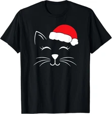 Cute Santa Cat Lover Christmas T-Shirt