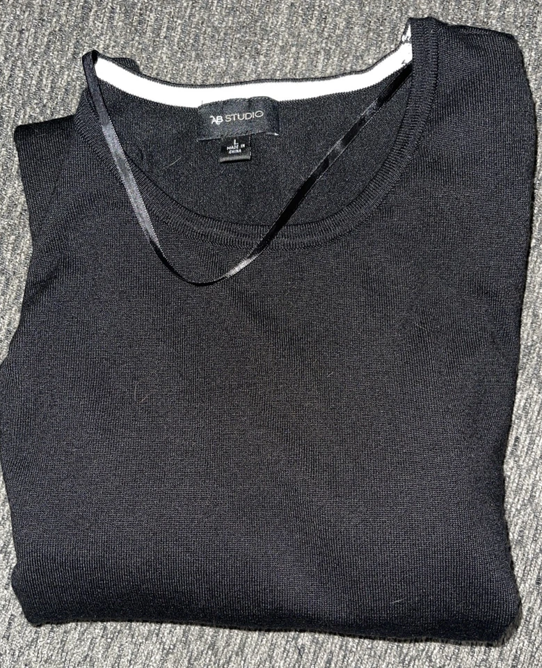 NUEVO CON ETIQUETAS AB Studio Vestido Suéter Negro Manga Larga/Talla L (E8) Foto 4 de 4