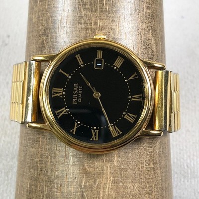 Pulsar Women V532-7870 Fashion Gold Expansion Quartz Analog 34mm