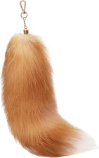 Fluffy Real Fox Fur Tail Keychain Tassel Bag Cosplay Toy Handbag Accessory Hook