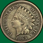 1863 Indian Head Cent Extremely Fine XF Coin #42678