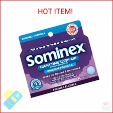 Sominex Nighttime Sleep-Aid with Diphenhydramine HCI, 16 Count, Safe, Effective