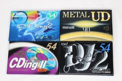 METALL Kassette Band Maxell + TDK Chrom Typ II 3er-Pack 4 Stück Japan #549