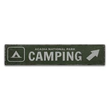 Camping Rustic Distressed Sign, Personalized Wood Sign