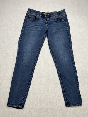 Democracy Ab Technology Skinny Jeans sz 8 Women Medium Blue Faded Distressed