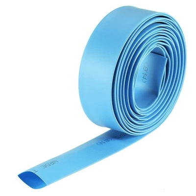 Schrumpfschlauch 14mm Drm 23mm flache Breite 2:1 Verhältnis Kabelhülse 10ft Blau - Bild 1 von 4