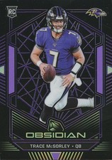 Trace Mcsorley 2019 Obsian Purple Etched Rookie RC Baltimore Ravens 53/75 #194