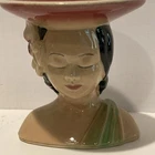 Vintage Shawnee USA 896 Polynesian Hawaiian Plant Lady Head Vase. Planter/flower