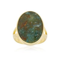 Cavill Ring Sterlingsilber 9,95Ct Holzopal Goldplattiert Echtschmuck-