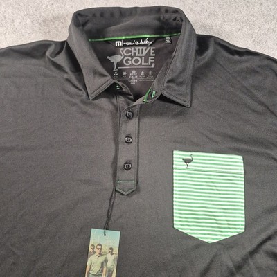 Travis Mathew Chive Golf Black Short-Sleeve Polo Shirt 2XL XXL 