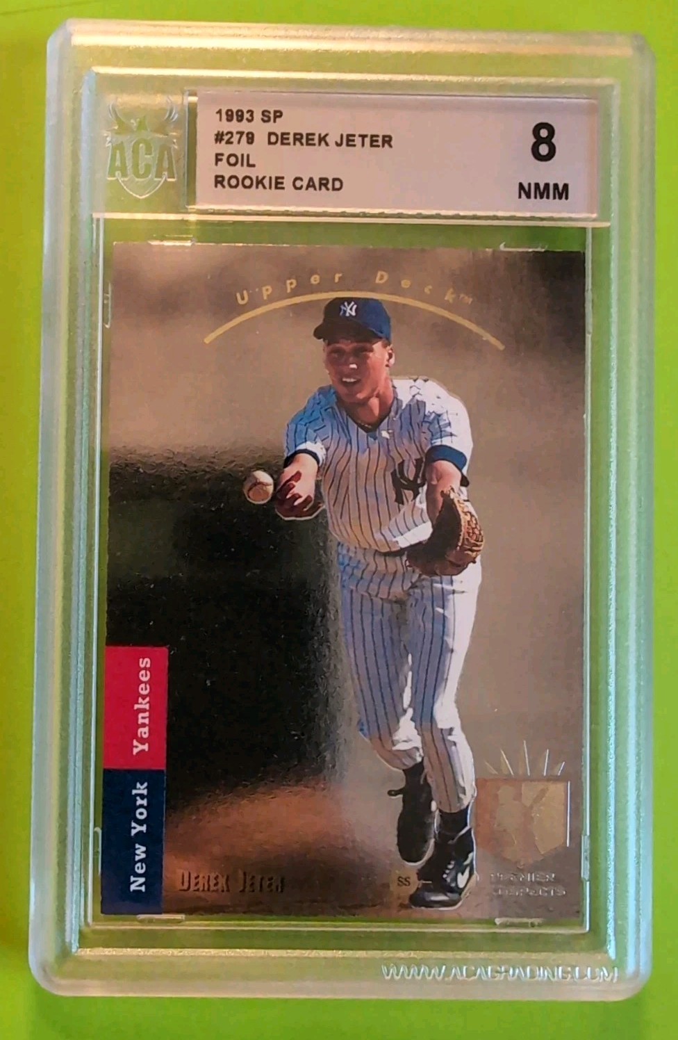 DEREK JETER FOIL ROOKIE 1993 SP UPPER DECK SP - ACA GRAD 8 NMM RC #279 YANKEES