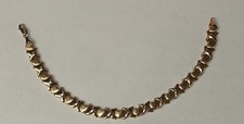 Vintage 14K Gold Hugs And Kisses Italian Stampato Bracelet