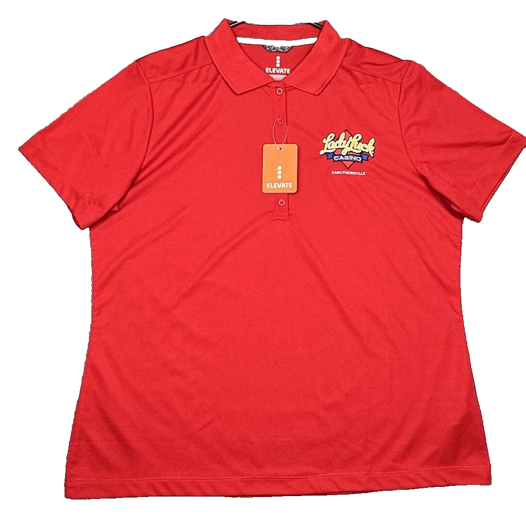 Lady Luck Casino Womens Large Red Polo Shirt with Caruthersville Missouri Logo