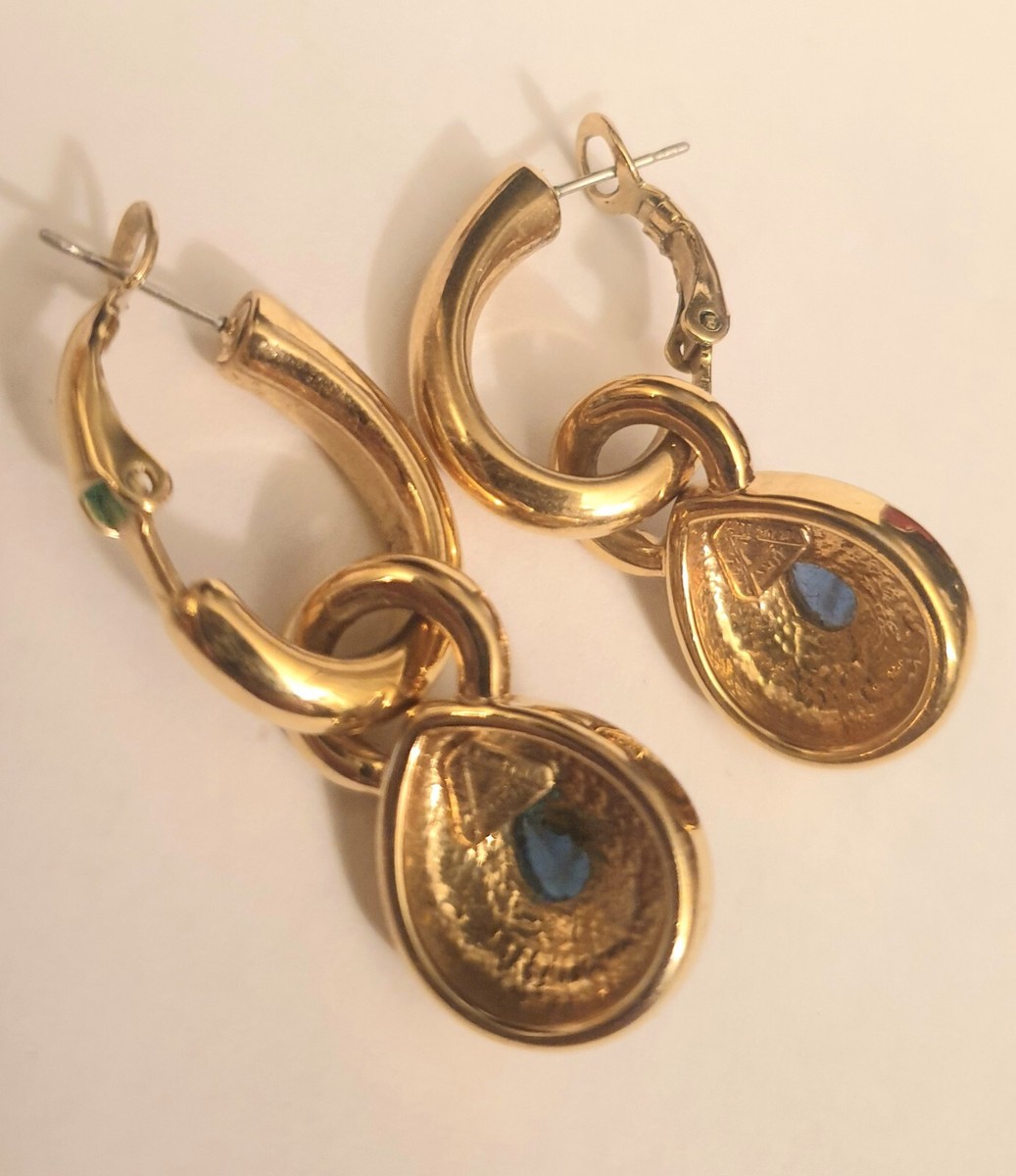 Lot De Boucles D'oreilles Vintage En Métal Doré - Anciennes, Sans Marque, Parfait Pour Un Look Rétro !