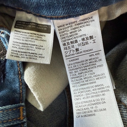 Jeans Levi's 505 uomo W33 L34 regular fit gamba dritta lavaggio scuro pantaloni denim - Foto 9 di 12