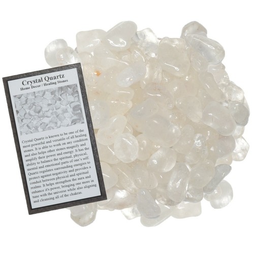 1 lb Crystal Quartz Tumbled Stones - Grade 2 - XSmall - 0.5" to .75" Avg. - Picture 2 of 3