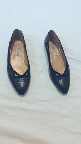 Gianni VERSACE VINTAGE PIATTI NERI IN PELLE SCARPE | eBay